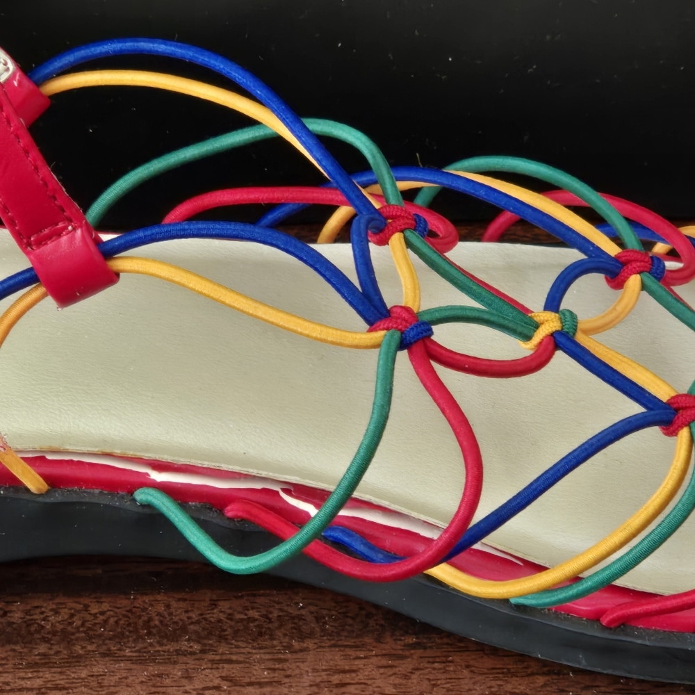 WINDHAM® Women’s Colorful Elastic Sandals – Size 9 – 1" Heel - Picture 2 of 12